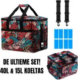 Packaway 40L Koeltas Jungle – Inclusief 15L Lunchtas Jungle en 8 Koelelementen