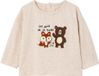 Vertbaudet Babyjongensshirt met lange mouwen, Dierenprint, Katoen, Beige Gemêleerd, Maat 86