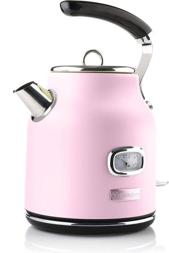 Westinghouse Retro Waterkoker – 1,7L – Elektrische Waterkoker – BPA-vrij – Met Kalkfilter – 2200W – Roze