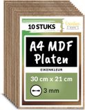 Creative Deco 10 x A4 MDF - Plaat Bruin | 300 x 210 x 3 mm