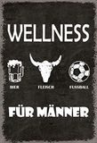 Schatzmix Spreuk Wellness voor mannen metalen bord 20x30 Deco tin Sign blikken bord, blik, meerkleurig, 20x30 cm