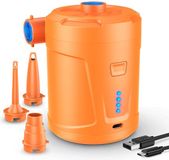 Unyqoos® Pompe à air électrique portable avec batterie rechargeable, orange