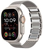 By Qubix - Luxe magnetische RVS band - Titanium kleur - Geschikt voor Apple Watch 38mm / 40mm / 41mm / 42mm