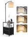 Lampe standard avec table, 2 tiroirs, connexion USB et Type C, 3 températures de couleur