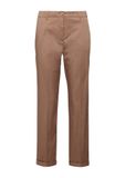 s.Oliver BLACK LABEL s.Oliver Chino-broek met omslag in katoensateen - Dames - Maat 46 - Cognac