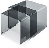 en.casa Bijzettafel Kariengem set van 2 grijs