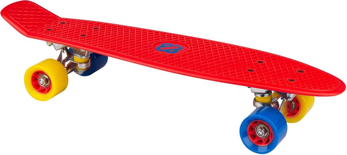 Nijdam FlipGrip Skateboard - Blauw/Geel/Rood