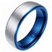 Mendes Steel Wolfraam ring geborsteld zilverkleurig met Blauw 6mm-21mm