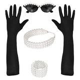 W WIDMANN MILANO Party Fashion - Verkledingset Tiffany, bril, handschoenen, halsketting, armband, jaren 50, carnaval, themafeest