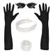 W WIDMANN MILANO Party Fashion - Verkledingset Tiffany, bril, handschoenen, halsketting, armband, jaren 50, carnaval, themafeest