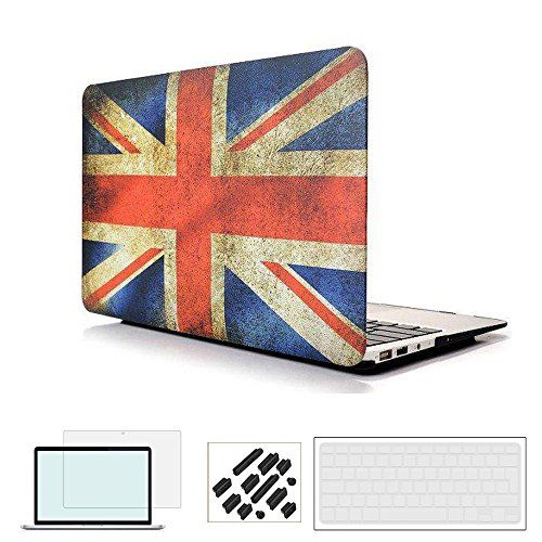 RYGOU Macbook Pro 15 inch hoesje 2016, Britse vlag harde hoes met toetsenbord skin schermbescherming voor Macbook Pro 15 inch met Touch Bar Model: A1707