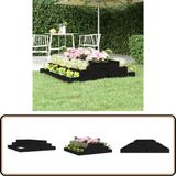 vidaXL Plantenbak 110x110x27 cm massief grenenhout zwart