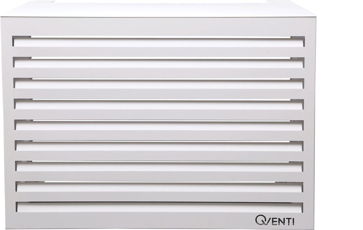 QVENTI Airco & Warmtepomp Buitenunit Omkasting - 115x85x57,5cm - Wit - Aluminium