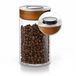 Arendo Pot de stockage 1000 ml Verre borosilicaté Couvercle à vide-clic Acier inoxydable Transparent