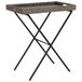 Table plateau pliable 65x40x75 cm poly rotin gris
