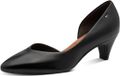 Tamaris Dames Pumps 1-22428-46 Zwart Leer Kittenhak Puntige Neus 37 EU
