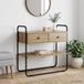 vidaXL Consoletafel Artisanaal eiken 80 x 40 x 75 cm Bewerkt hout