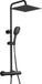 Non-branded Adjustable Shower Set with Thermostat and Hand Shower - High-quality Shower System in Black