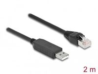 Delock Serial Connection Cable with FTDI chipset, USB 2.0 Type-A male to RS-232 RJ45 male 2 m black