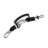 Divemarine Longe Spirale En Polyuréthane Avec Câble En Kevlar® Et Mousqueton Double à Ressort Et Anneau En D