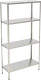 Relaxdays Opbergrek metaal verzinkt 4 planken - stellingkast staal tot 160 kg - berging HBD 150x75x30 cm zilver