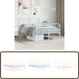 vidaXL Bedframe - Metaal - Wit - 120x200 cm