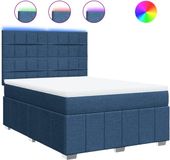 vidaXL Boxspring met matras - Blauw - 140x200 cm