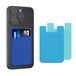 kwmobile 3x Kaarthouder Hoesje voor Smartphone - Zelfklevend - Zelfklevende Siliconen Kredietkaarthouder Lichtblauw Blauw Donkerblauw - Afmetingen 8,5x5,5cm
