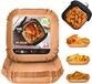 100 KitchenBoss 100 stuks bakpapier Air Fryer: bakpapier voor Airfryer, vierkant, 20 x 24 cm, wegwerp, antiaanbaklaag, bakken, 5-7 l, zonder olie, voor pan, oven, magnetron