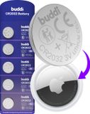 Buddi CR2032 | 5 Pack | Batterij Geschikt voor Apple AirTag | Lithium Knoopcelbatterij | Platte Batterij | Batterij vervangen | 210mh / 3V | Inclusief handleiding