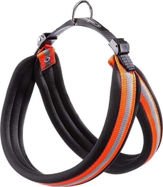 Ferplast Agila Reflex Hondentuigje - Zwart/Oranje - 63-71 cm - Nylon