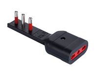ROSI Ultraplatte adapterstekker 16 A 2P + T stopcontact 10/16 A 2P+T zwart serie Emilia Flat