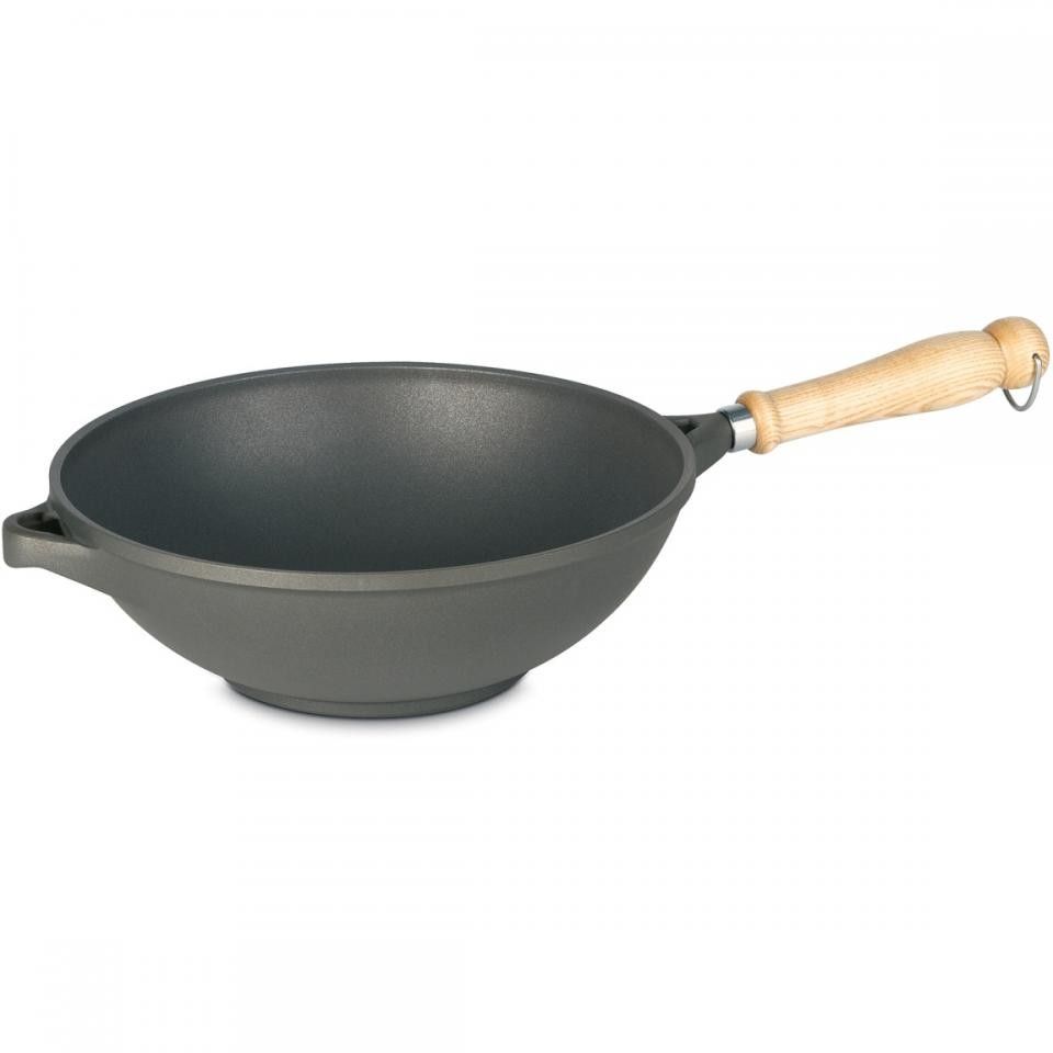 Berndes Wok - Bonanza - Essenhouten Steel - 28 cm - Grijs