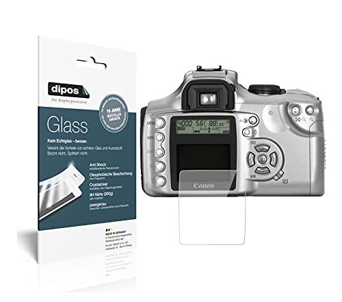 dipos I 2 x pantserfolie, helder, compatibel met Canon EOS 300D beschermfolie 9H displayfolie