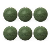 Spaas 6x Rustieke Balkaars 80 mm 24u, Donkergroen