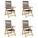 VidaXL Chaise de jardin Terrasse Assise capitonnée Acacia Polypropylène Noir 6 pièces