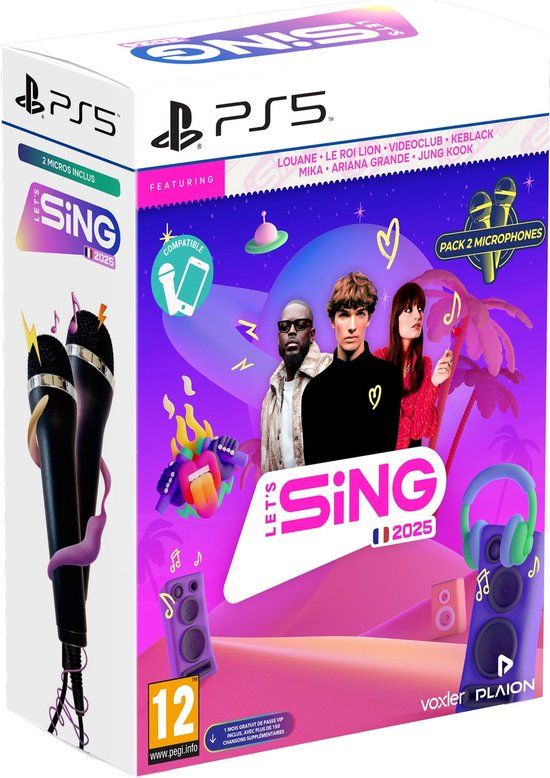 Plaion Let's Sing 2025 + 2 Microfoons - French Edition - PS5