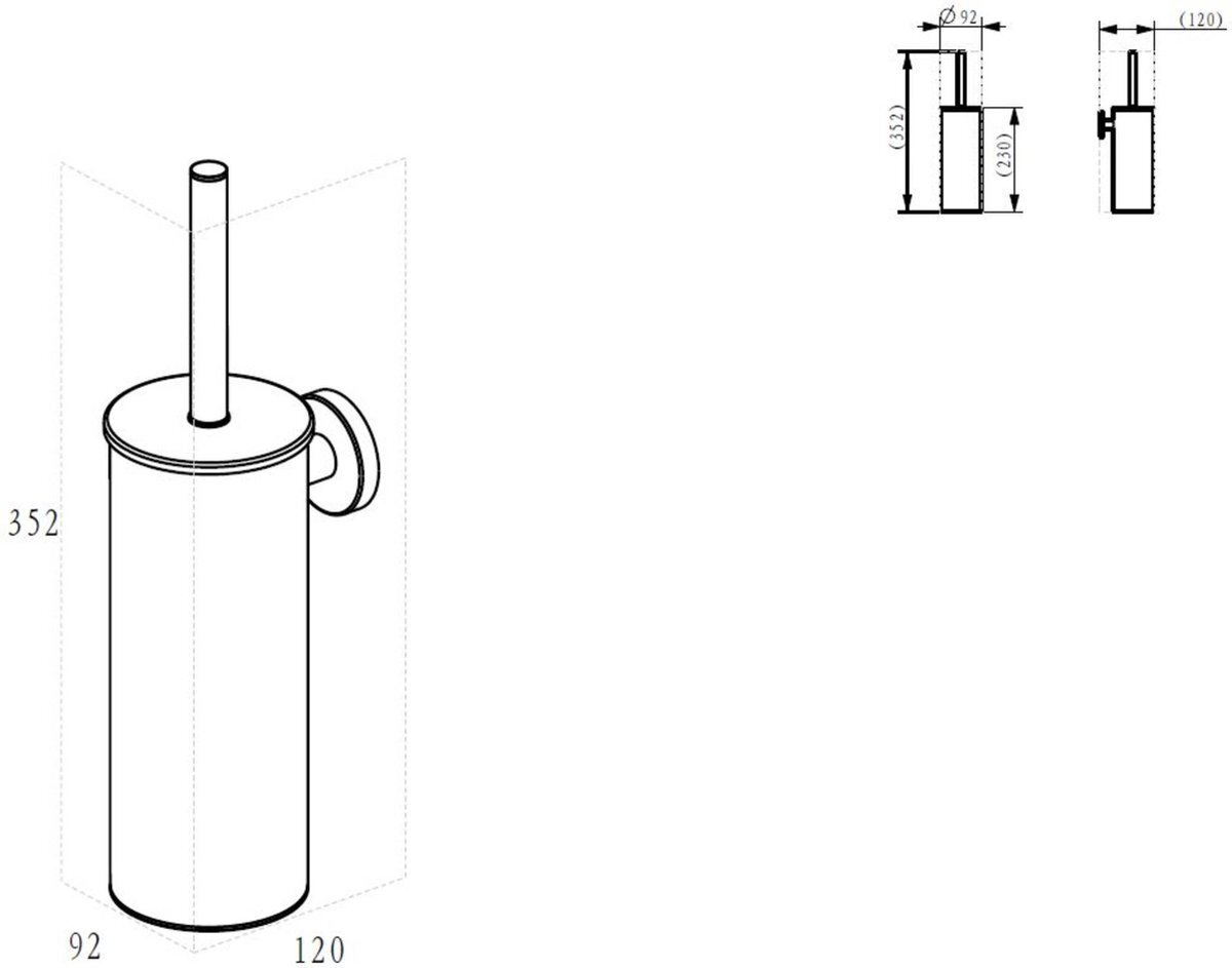 Saqu Closetborstelgarnituur 9,2x12x35,2 cm Chroom