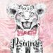 Lion Nœud Papillon Papier Peint Panoramique Enfant Avec Prénom Personnalisable - 260 cm X 260 cm