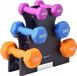 Amazon Basics Neopreen Zesijdige Halters Set met Standaard - 1, 2, 3 kg