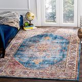 Safavieh Taavi Transitional Area tapijt, geweven polyester tapijt in blauw/ivoor, 120 X 180 cm
