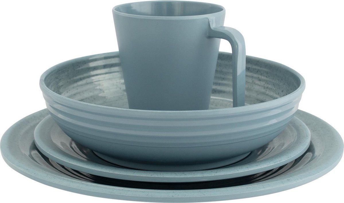 EuroTrail Tafelservies Denia Anti-slip Melamine Blauw 16-delig