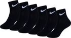 Nike Kids Colorful Quarter Korte Sokken 6 Paren Zwart EU 23 1/2-27