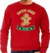 Bellatio Decorations Foute Kersttrui/Sweater Heren - Gingerbread Koekemannetje - Rood - Bite Me M