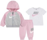Nike Kids Color Blocked Hbr Jogger Set Met Lange Mouwen 3 Eenheden Roze 4-5 Years Meisje