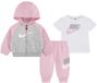 Nike Kids Color Blocked Hbr Jogger Set Met Lange Mouwen 3 Eenheden Roze 4-5 Years Meisje