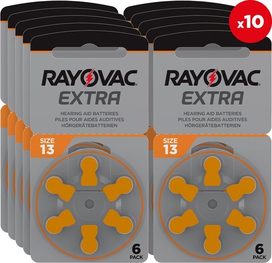 Rayovac gehoorapparaat batterijen - Type 13 - 10 x 6 stuks gehoorapparaat batterijen - Type 13 - 10 x 6 stuks