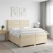 vidaXL Boxspringbed met matras, crème kleur, 200 x 200 cm, gestoffeerd