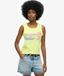 Superdry Outdoor Gestreepte Tanktop met Laag Uitgesneden Ronde Hals Yellow Grootte: 36