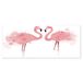 Homemania Afbeelding Flamingo-dieren voor woonkamer, slaapkamer, meerkleurig, van polyester, hout, 70 x 3 x 100 cm